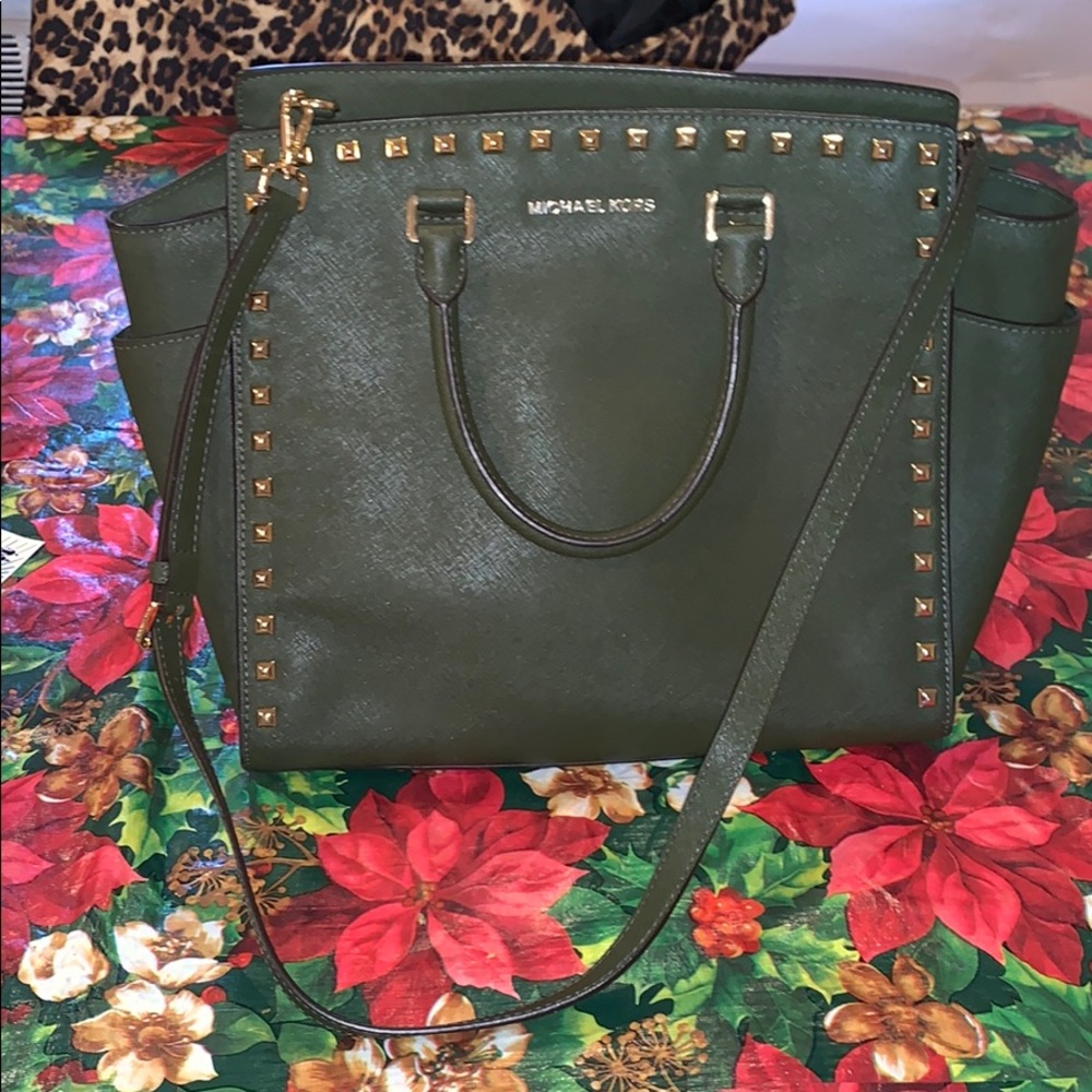 xl michael kors studded selma bag
